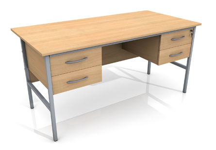 1500 Double Ped Desk 4dr